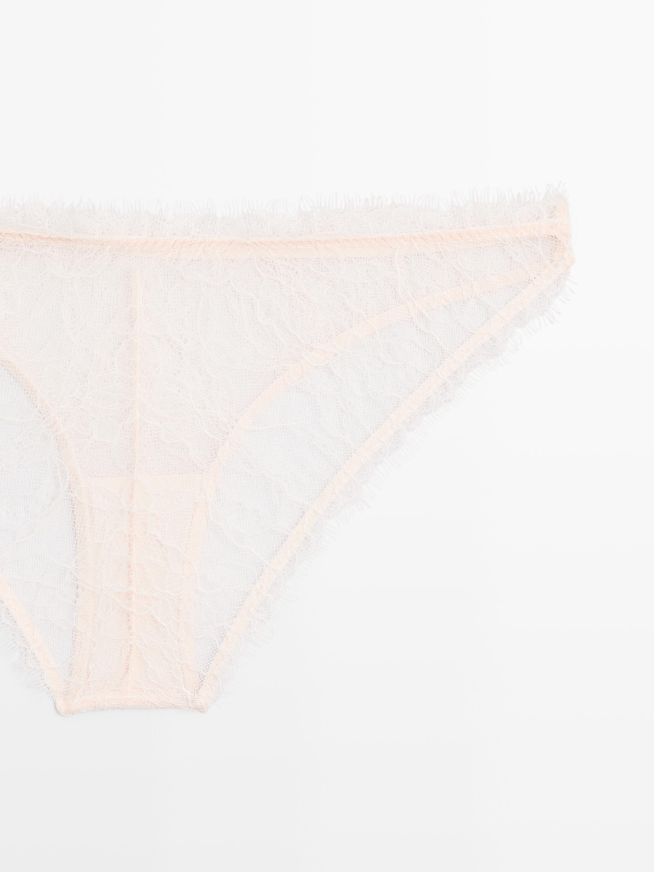 Lace briefs with frayed detail